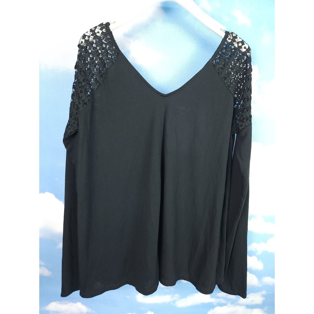 Bongo Juniors Shoulder Tee Lace Swing Top Black Size Large